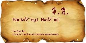 Harkányi Noémi névjegykártya